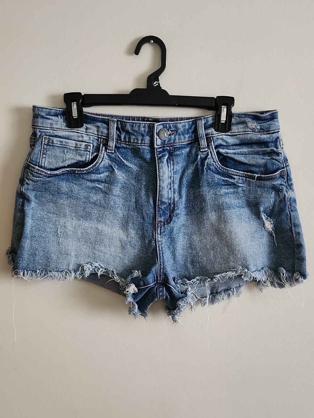 KUT From The Cloth Jane High Rise Jean Shorts Denim Frayed Hem Women’s 12.
